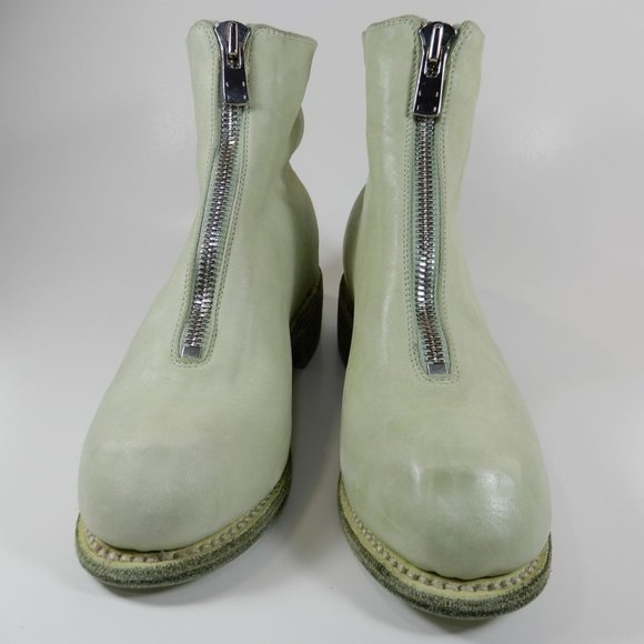 GUIDI Front Zip Ankle BOOTS Size 36 5.5 6 Light Green Horse Leather NEW $1560 - Picture 2 of 16